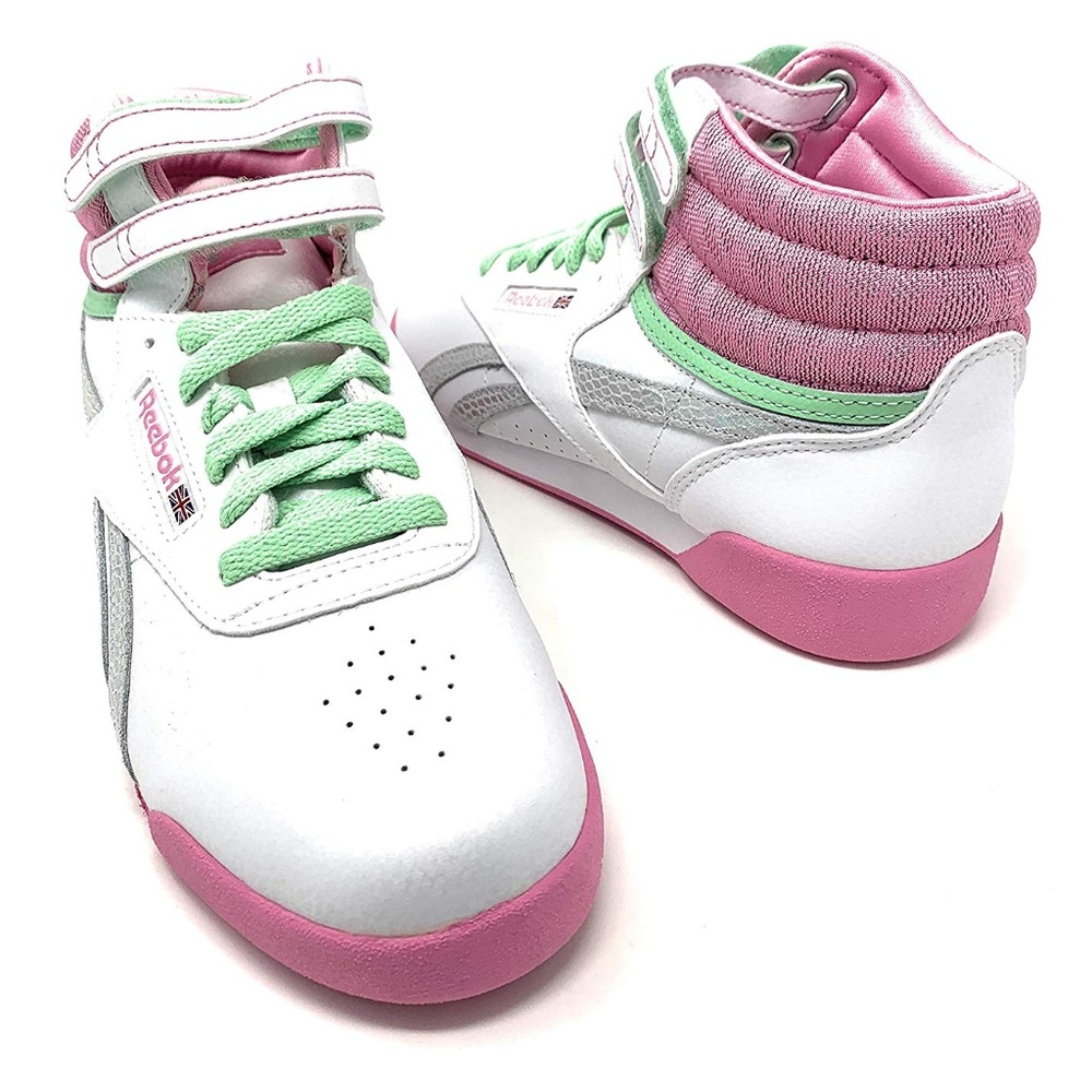 FREESTYLE HI GIRLS WHT/PINK/GREEN SIZE 7